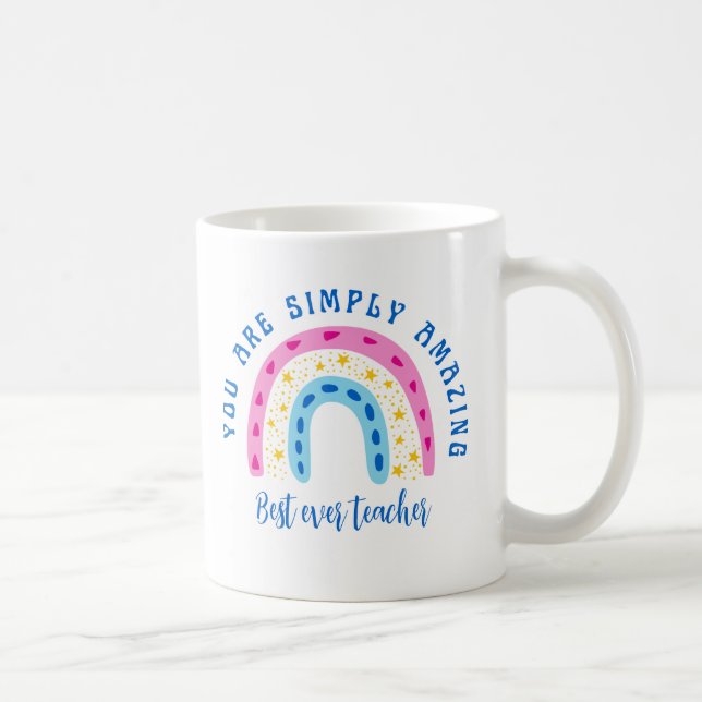 Taza De Café Profesora de arco iris acuático moderno gracias (Derecha)