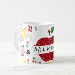 Taza De Café Profesora de escuela personalizada