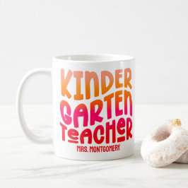 Taza De Café Profesora de guardería Naranja Red Ombre