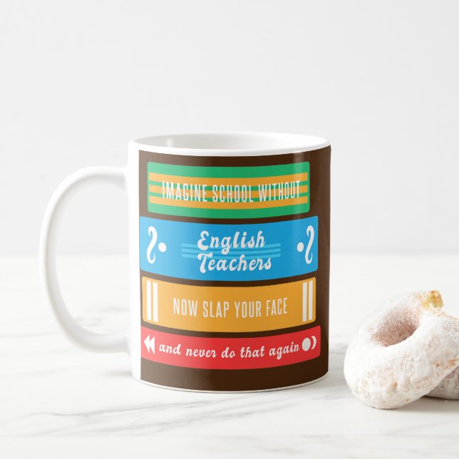 Taza De Café Profesora de inglés de escuela  (Con donut)