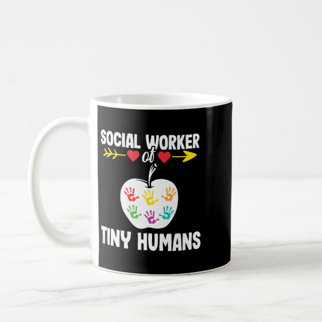 Taza De Café Profesora Escuela de Trabajo Social Trabajador Peq (Izquierda)