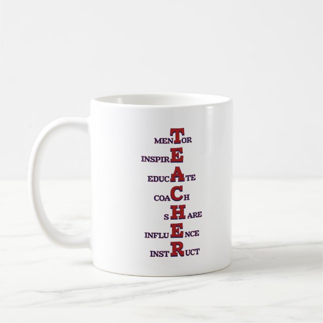 Taza De Café Profesora Inspiradora palabras mentor inspiran a e (Izquierda)
