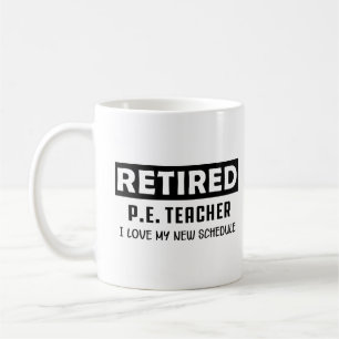 Taza De Café Profesora jubilada de educación física me encanta