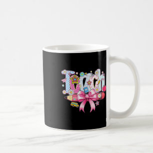 Taza De Café Profesora Monada Floral Rosa de Maestra Preppy Láp