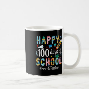 Taza De Café Profesora pre-k Divertido 100° día de clases