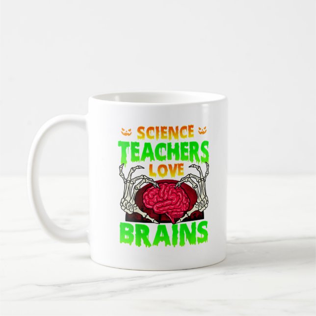 Taza De Café Profesores Brains Skeleton Halloween (Izquierda)