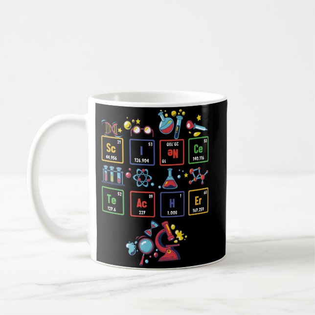 Taza De Café Profesores de Ciencia Elementos Periódicos de Quím (Izquierda)