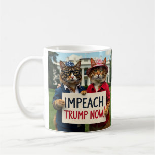 Taza De Café Profesores de gato dicen que destituyan a Trump