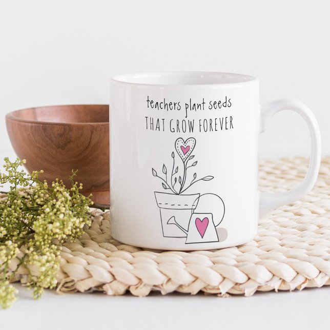 Taza De Café Profesores de plantas citan a Personalizado de Doo (Teachers plant seeds that grow forever .. teacher gift mug)