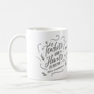 Taza De Café Profesores de tipografía moderna flores de escritu