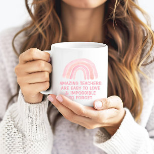 Taza De Café Profesores Increíbles son Fáciles de Amar Arcoíris
