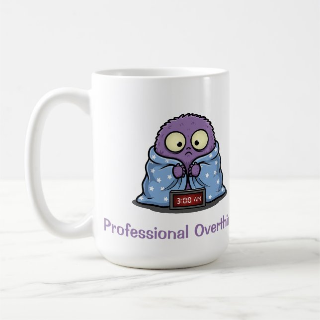 Taza De Café Professional Overthinker Monster Fun (Izquierda)