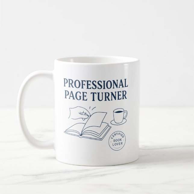 Taza De Café Professional Page Turner Funny Bookish Gift Idea (Izquierda)
