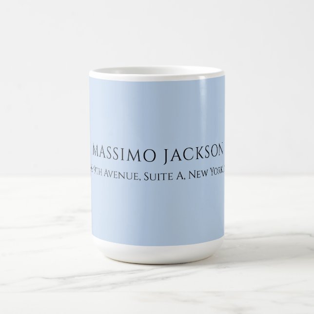 Taza De Café Professional pale blue modern minimalist name (Centro)