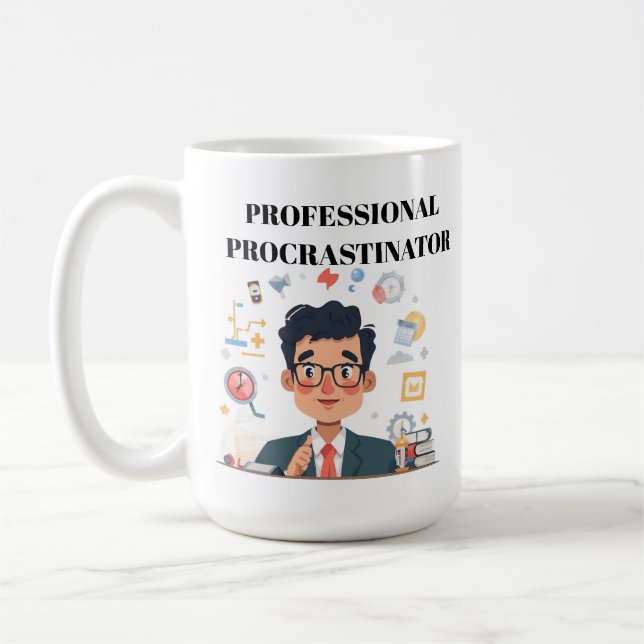 Taza De Café Professional Procrastinator Coffee Mug (Izquierda)