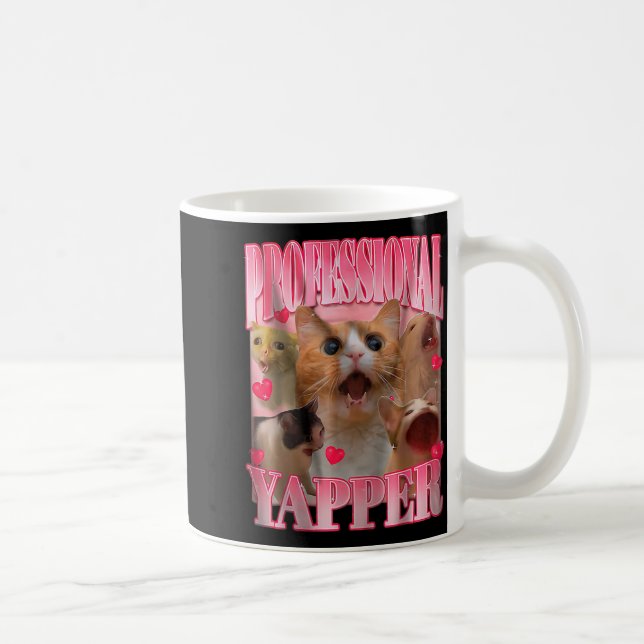 Taza De Café Professional Yapper Cat Funny Oddly Specific Dank  (Derecha)