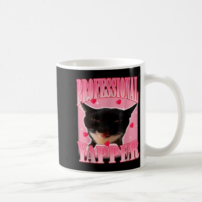 Taza De Café Professional Yapper Cat Funny Oddly Specific Dank  (Derecha)