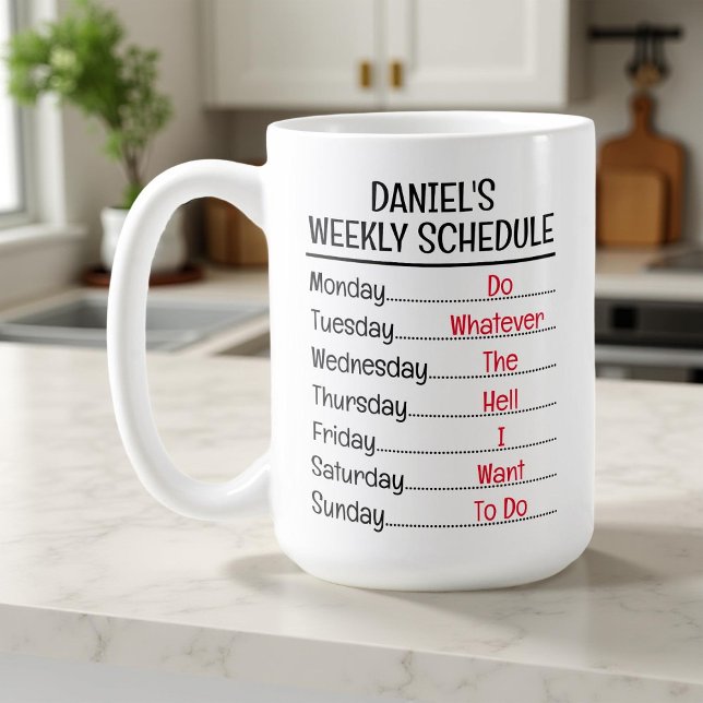 Taza De Café Programa semanal de retiro voluntario personalizad (Subido por el creador)