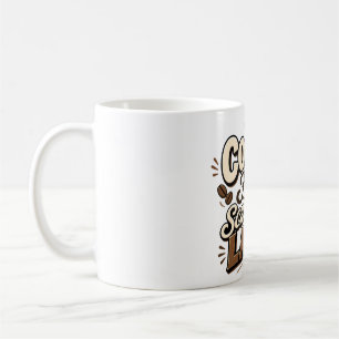 Taza De Café Programación de café primero tipografía vintage