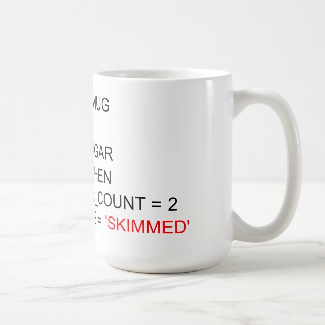 TAZA DE CAFÉ PROGRAMACIÓN DE SQL TEA MUG (Derecha)