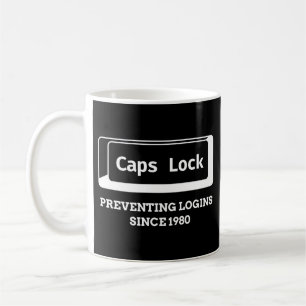 Taza De Café Programador Coding Caps Bloquear inicios de sesión