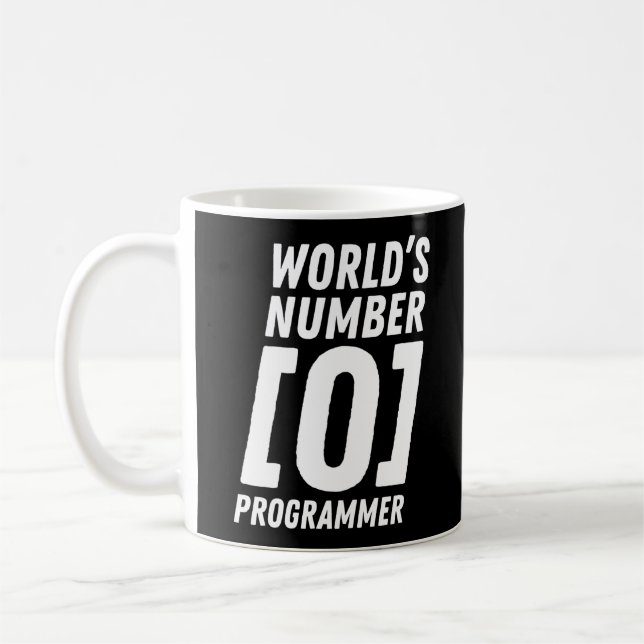 Taza De Café Programador Coding Número 0 de Programador Mundial (Izquierda)