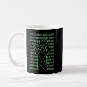Taza De Café Programador de código binario de puño