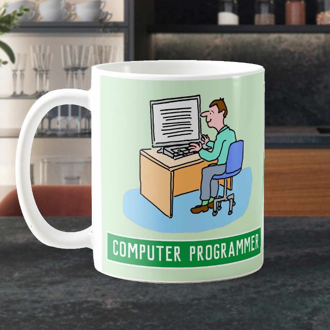 Taza De Café Programador De Computadoras Masculino Con Nombre.  (Subido por el creador)