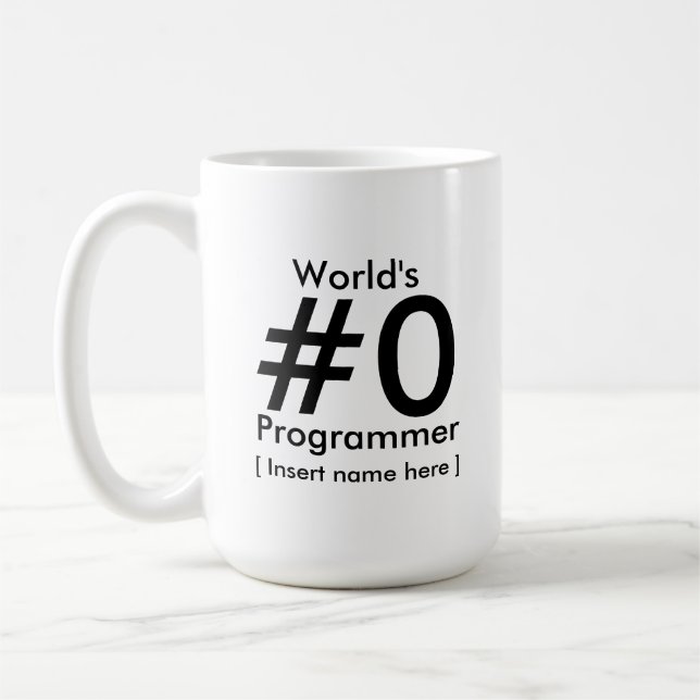 Taza De Café Programador del #0 del mundo - personalizado (Izquierda)