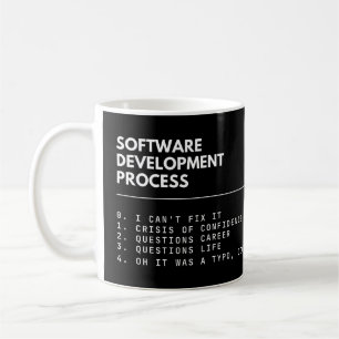 Taza De Café Programador divertido de procesos de desarrollo de