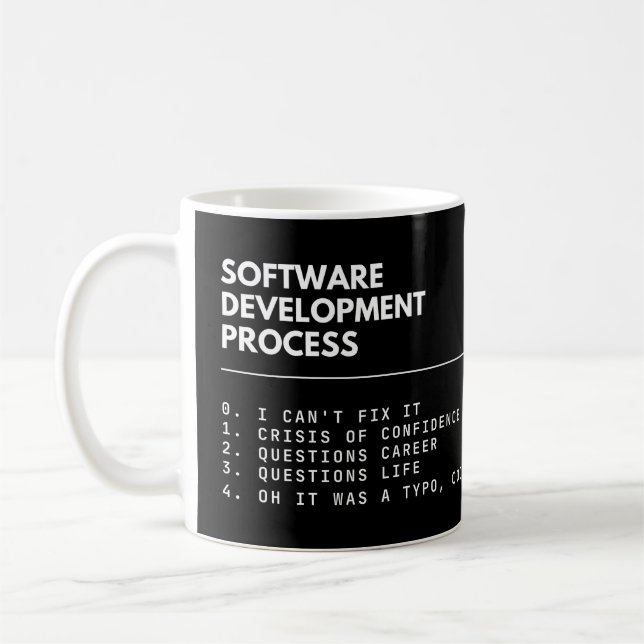 Taza De Café Programador divertido de procesos de desarrollo de (Izquierda)