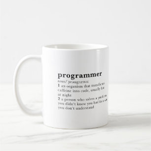 Taza De Café programador. entrada divertida de diccionario