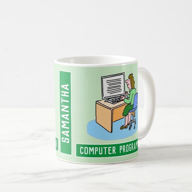 Taza De Café Programadora De Computadoras Con Elección De Nombr (Anverso derecho)