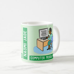 Taza De Café Programadora De Computadoras Con Nombre.