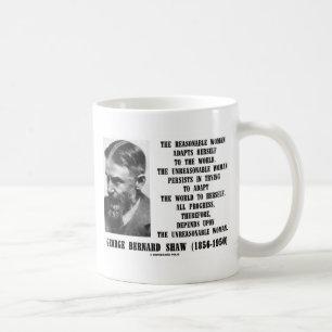 Taza De Café Progreso irrazonable G.B. Shaw Quote de la mujer