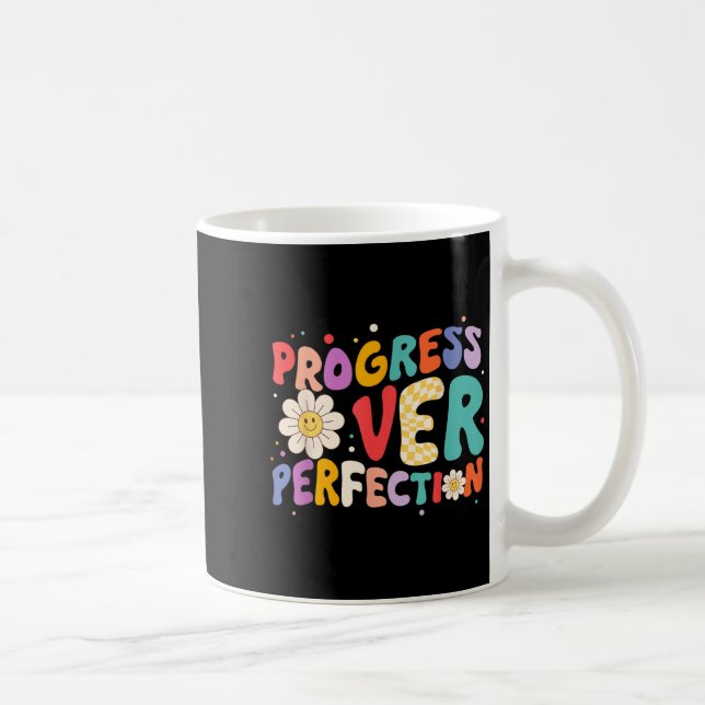 Taza De Café Progreso motivacional sobre el profesor de perfecc (Derecha)