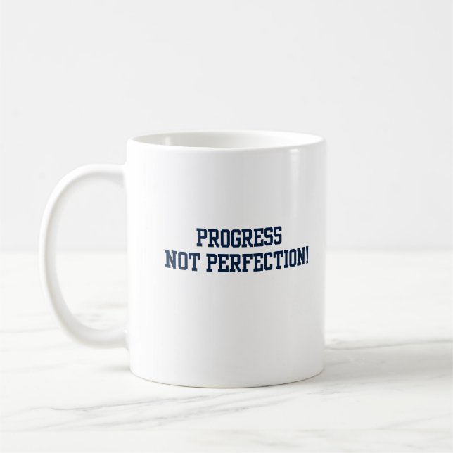 Taza De Café Progreso No perfección Azul (Izquierda)