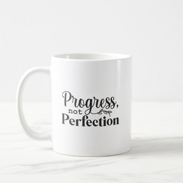 Taza De Café Progreso, no perfección - Motivación del éxito (Izquierda)