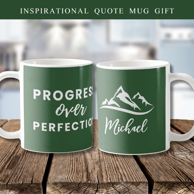Taza De Café Progreso personalizado sobre la cotización de la p (Subido por el creador)