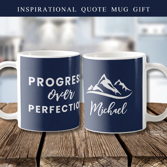 Taza De Café Progreso personalizado sobre la marina de citas de (Subido por el creador)