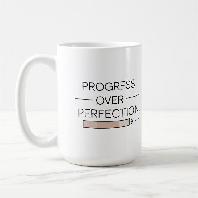 Taza De Café Progreso sobre la perfección - Mug (Izquierda)