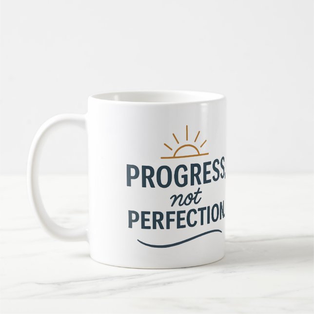 Taza De Café Progress, not perfection - Tea Mug (Izquierda)
