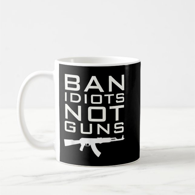 TAZA DE CAFÉ PROHIBIR A LOS IDIOTAS NO ARROJAR DERECHOS DE SEGU (Izquierda)