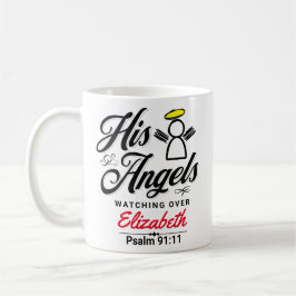 TAZA DE CAFÉ PROMESA DE ANGEL PERSONALIZADA - PSALM 91:11