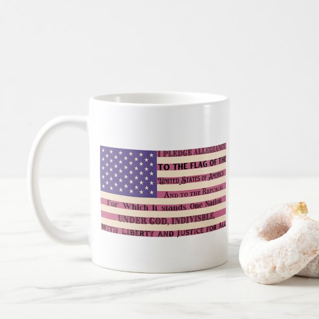 Taza De Café Promesa de bandera de la Lealtad (Con donut)