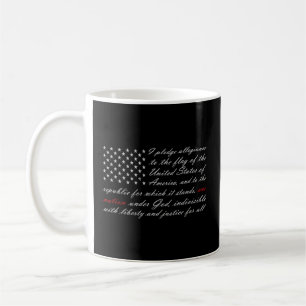 Taza De Café Promesa De Una Nación De Lealtad Bandera Estadouni