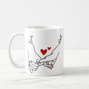 Taza De Café Promesa Pinky Manos Amantes Regalo