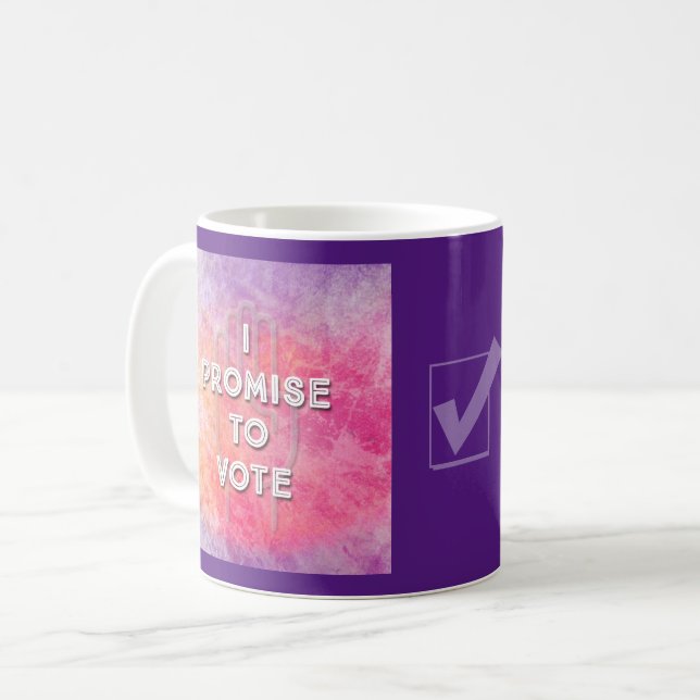 Taza De Café PROMETO VOTAR (púrpura) (Anverso izquierdo)