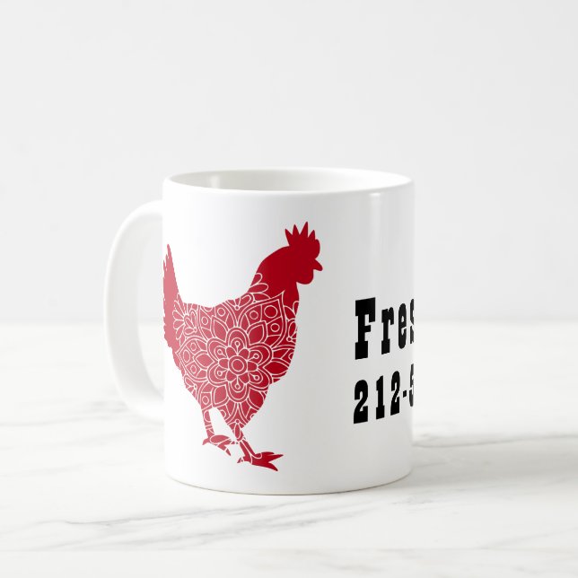 Taza De Café Promo de huevos frescos de pollo rojo (Anverso izquierdo)