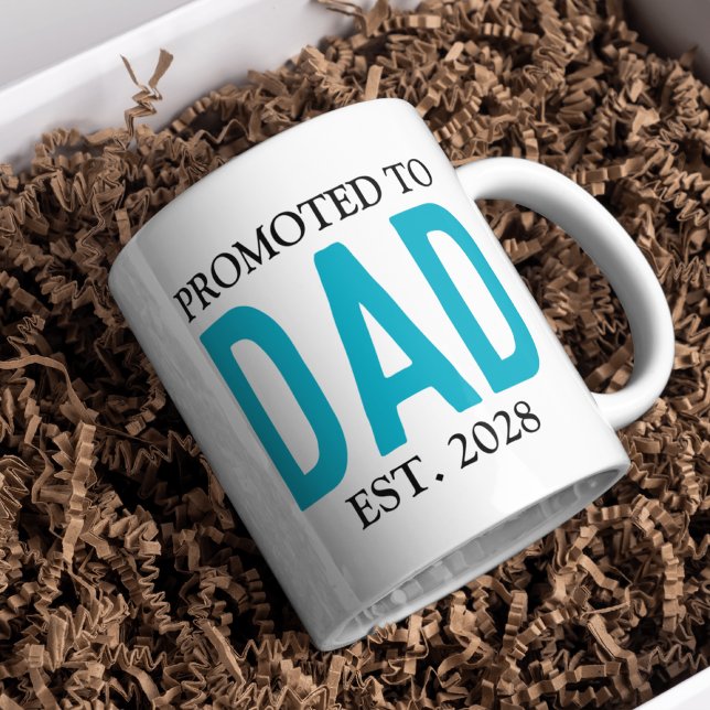 Taza De Café Promocionado a Dad Mug, regalo personalizado de nu (promoted to dad mug, new dad mug, first fathers day gift, baby shower mug for dad, dad to be gift,)